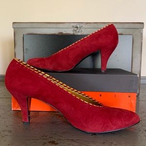 Red Suede Anne Klein Heels